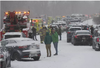 加拿大圣诞日重大交通事故 近150辆车连环相撞
