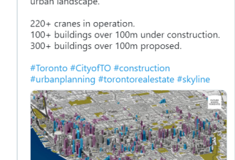 多伦多未来10年怎么变？建上百座100米高大楼