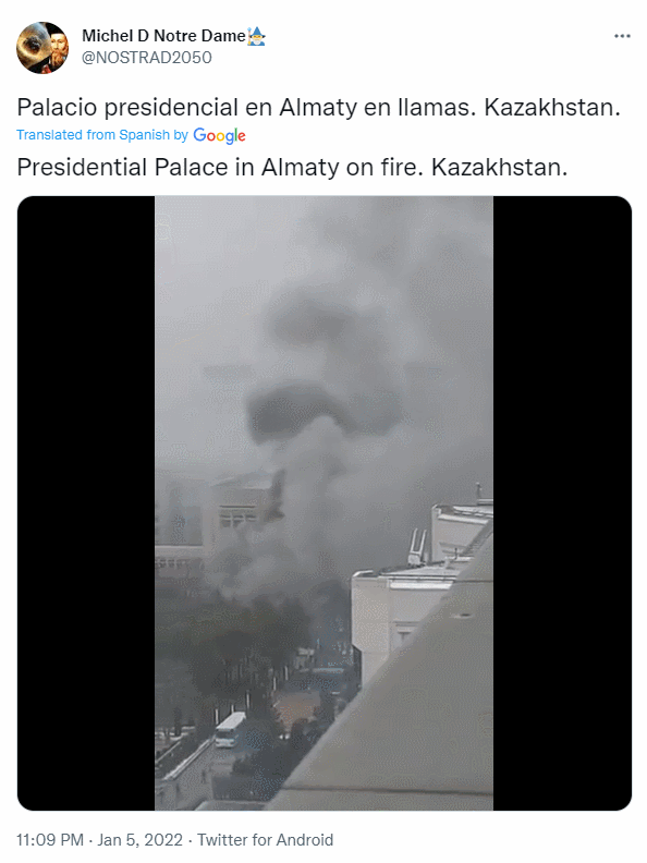 哈萨克斯坦总统宅邸“陷入火海” 机场被占领