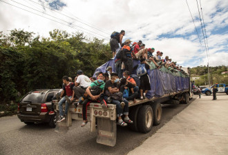 2022年首批中美洲移民队伍 宏都拉斯出发赴美