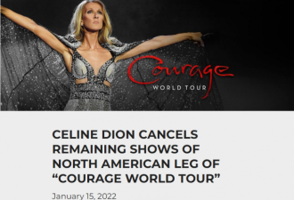 歌后席琳迪翁宣布取消北美巡演