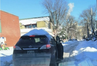 网友爆料：大雪中占路买杂货阻挡车流不难受吗