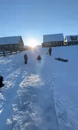 安省男子把后院打造成滑雪溜冰场 孩子们玩嗨了