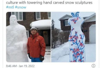 膜拜！加拿大华人用雪堆出3米高关公