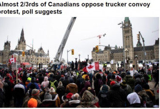 2/3加拿大人反对渥太华抗议