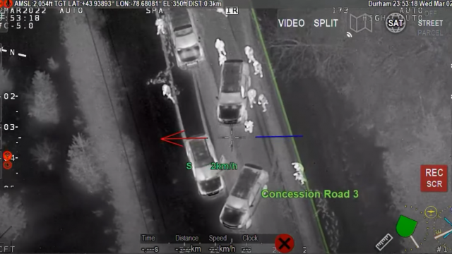 Police take two individuals into custody after a pursuit through Durham Region. (Durham Regional Police)