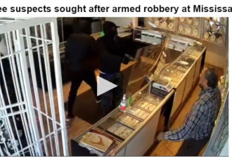 密西沙加珠宝店遭3人持枪抢劫