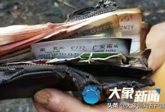 梧州目击者捡疑似失事客机乘客钱包