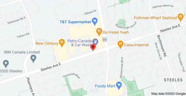 Map of Acadia Ave & Steeles Ave E, Markham, ON L3R 0L9