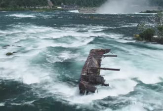 尼亚加拉河上的百年沉船又移位 即将掉入瀑布