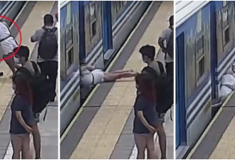 她血压突降 踉跄掉入进站火车跟月台之间