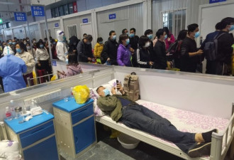 上海最大方舱医院，患者用垃圾袋当帘子