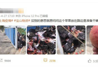 上海路边被倒掉的苹果:卖不掉 倒掉还被罚