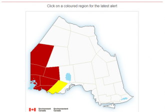 环境部红色警告强风暴雨 多伦多下周降温10°C