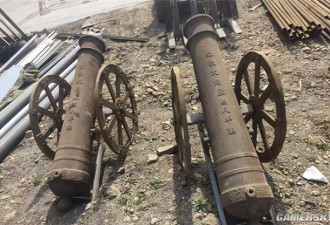 村书记废品站发现2门康熙红衣大炮 已送博物馆