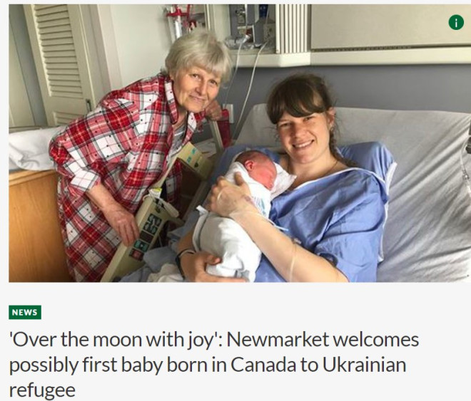 第一个乌克兰难民婴儿在大多伦多出生