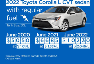 加拿大最常见五款车加满油要多少？Civic要$100了