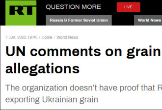 乌指控俄“偷粮食” 联合国：无法核实