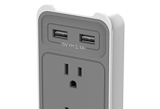 Huntkey 2壁插插口+ 2USB充电口插座$9.99