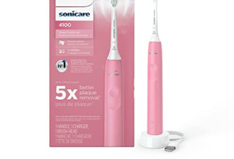 Philips新品声波震动电动牙刷5倍清洁$49.95
