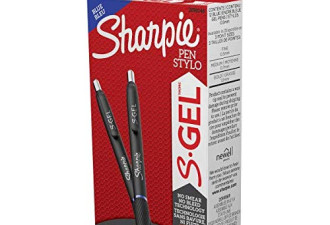 Sharpie S-Gel 0.5mm蓝色笔12支$13.12