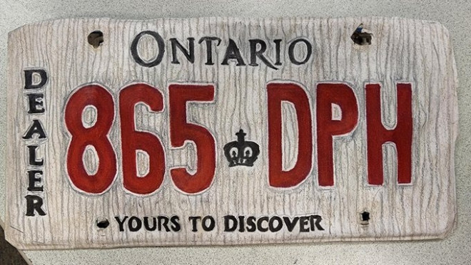 Hamilton police posted a photograph of a fake licence plate used by a driver on Twitter.