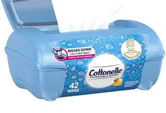 Cottonelle 可冲马桶湿厕纸42片$3.79