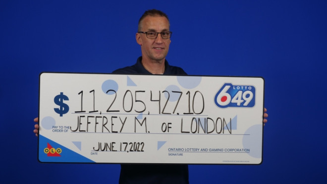 Jeffrey M. of London won $11.2-million jackpot in the May 14, 2022 Lotto 6/49 draw. (Source: OLG)