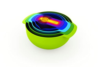 彩虹盆9件套量勺烘焙碗盆沥水篮$59.99