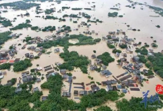 震撼：广东惊现百年一遇洪灾，大片村庄被没顶