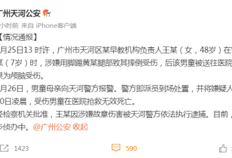 广州一早教园长踢伤7岁童致其死亡 被指性格偏激