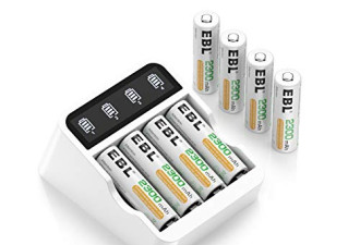 EBL 4通道充电器+8只AA镍氢充电电池套装