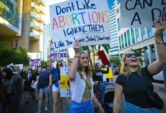 还我堕胎权 全美周末至少有70场示威活动