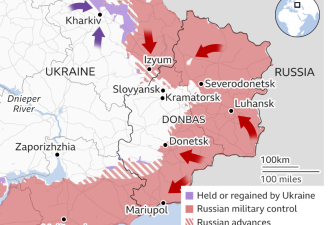 俄军控卢甘斯克州最后大城市利西昌斯克