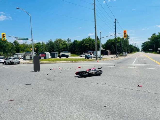 A motorcycle rider has been rushed to hospital after a collision in York Region.