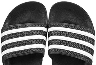 adidas Adilette三条杠澡堂拖7码特价$23.24