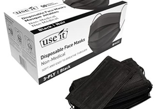 Use it 一次性黑色口罩3层50片装 $14.95