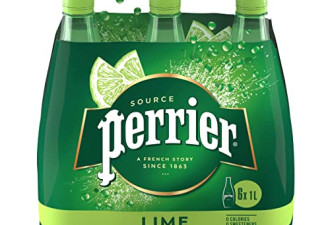 Perrier 气泡水巴黎水青柠味1Lx6瓶