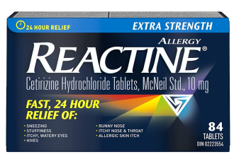 Reactine 速效过敏舒缓药84片现价$28.49