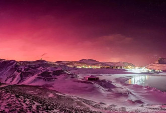 汤加火山喷发半年后 南极洲现绝美天空