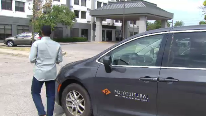 A hotel being used by Polycultural to house Afghan refugees can be seen in Mississauga, Ont. 
