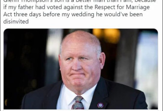 反对同性婚姻却参加儿子婚礼 美议员被骂