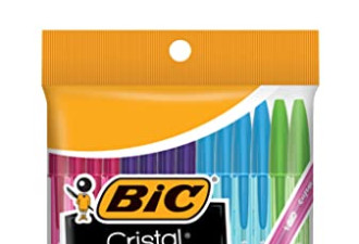 BIC Cristal 1.0mm圆珠笔$1.98!书写顺滑