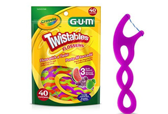GUM Crayola 儿童彩色果味牙线 $3.39