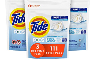 Tide Pods 无香3合1洗衣球111个仅$29.99