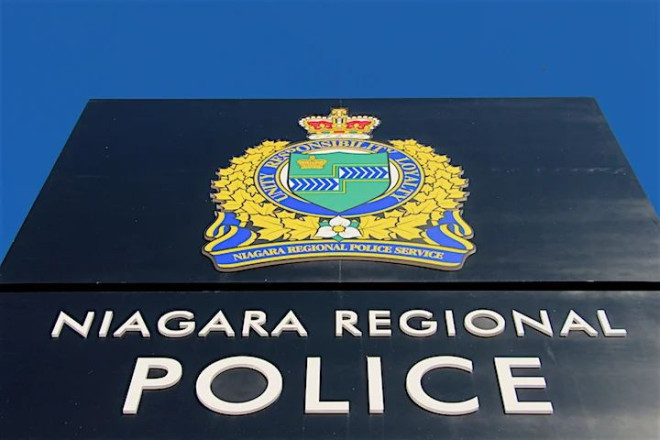 A Niagara Regional Police Service sign in Niagara Falls, Ont.