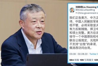 佩洛西访台 中国“战狼外交官”推特出征遭嘲讽