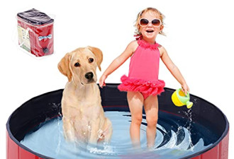 V-HANVER 宠物泳池47英寸适合中型犬$39.99