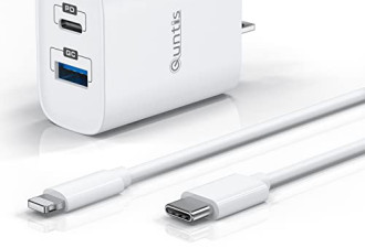 Quntis 20W双端口快充座 USB-C接口$10.99