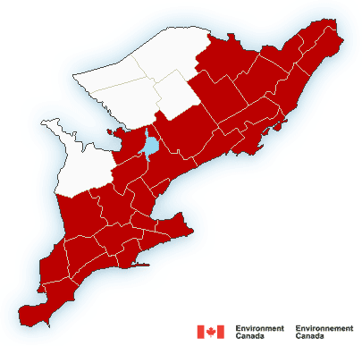 heat warnings map